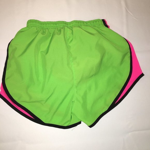 Nike Tempo Logo Dri Fit Lime Green Hot Pink Stripe Running Shorts Size XS - Picture 6 of 8